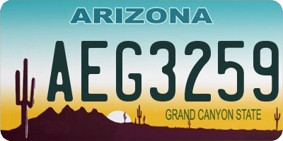 AZ license plate AEG3259