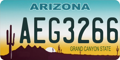AZ license plate AEG3266