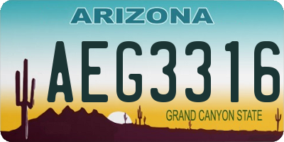 AZ license plate AEG3316