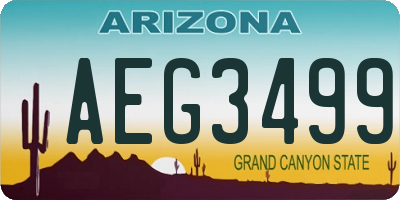 AZ license plate AEG3499