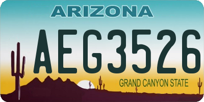 AZ license plate AEG3526
