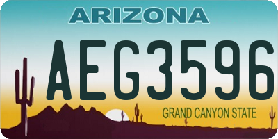 AZ license plate AEG3596