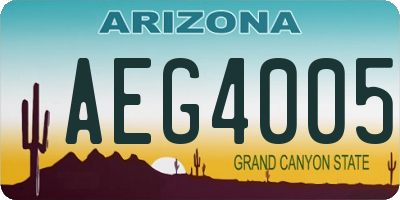 AZ license plate AEG4005