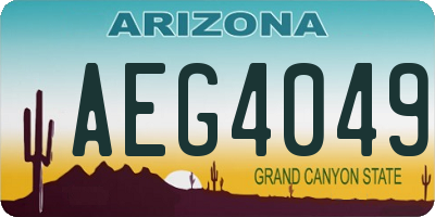 AZ license plate AEG4049