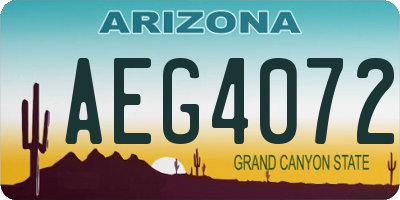 AZ license plate AEG4072