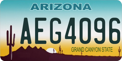 AZ license plate AEG4096