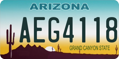 AZ license plate AEG4118