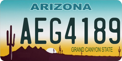 AZ license plate AEG4189