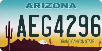 AZ license plate AEG4296