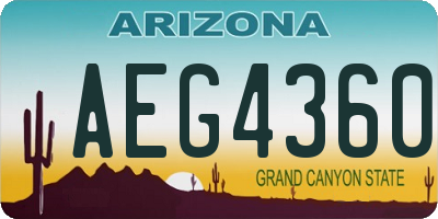AZ license plate AEG4360