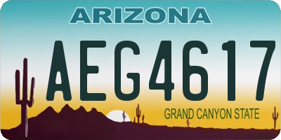 AZ license plate AEG4617