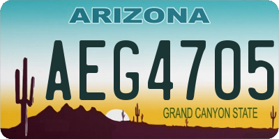 AZ license plate AEG4705