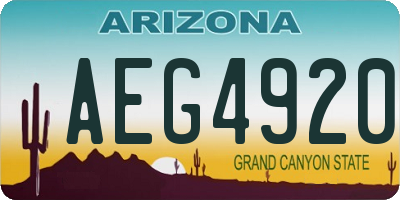 AZ license plate AEG4920