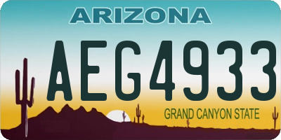 AZ license plate AEG4933