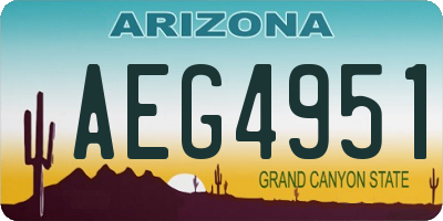 AZ license plate AEG4951