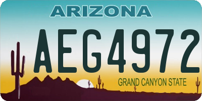 AZ license plate AEG4972