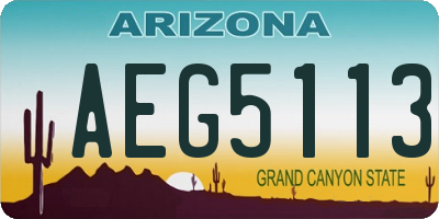 AZ license plate AEG5113