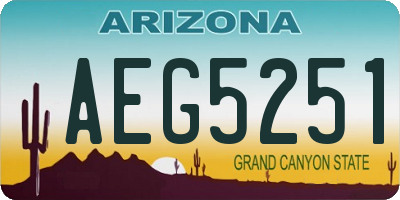 AZ license plate AEG5251