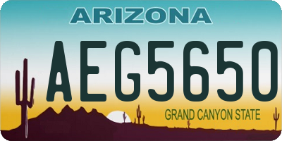 AZ license plate AEG5650