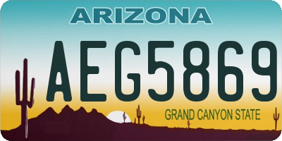 AZ license plate AEG5869