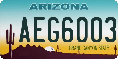 AZ license plate AEG6003