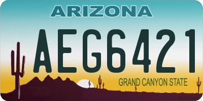 AZ license plate AEG6421