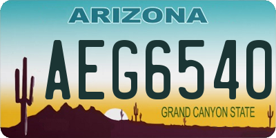 AZ license plate AEG6540