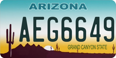 AZ license plate AEG6649