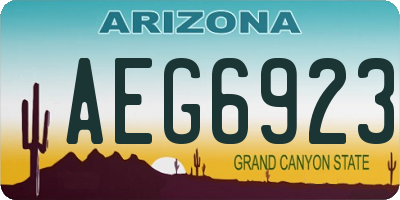 AZ license plate AEG6923