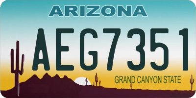 AZ license plate AEG7351