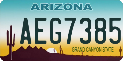AZ license plate AEG7385