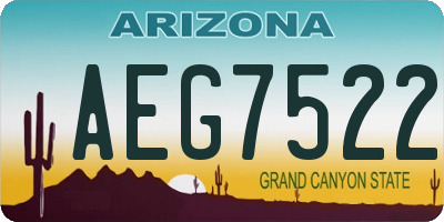 AZ license plate AEG7522