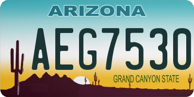 AZ license plate AEG7530