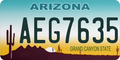 AZ license plate AEG7635