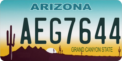 AZ license plate AEG7644