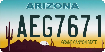 AZ license plate AEG7671