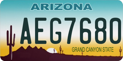 AZ license plate AEG7680