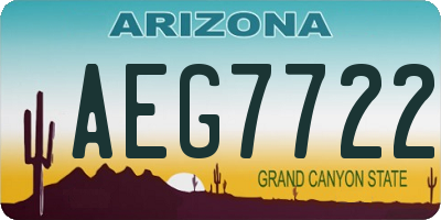 AZ license plate AEG7722