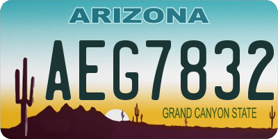 AZ license plate AEG7832