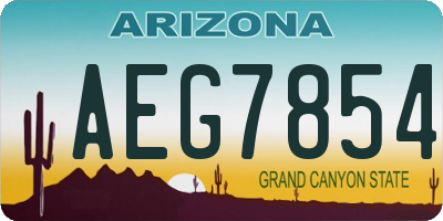 AZ license plate AEG7854