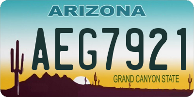 AZ license plate AEG7921