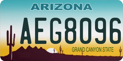 AZ license plate AEG8096