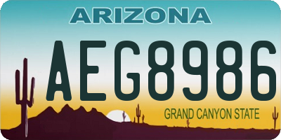 AZ license plate AEG8986