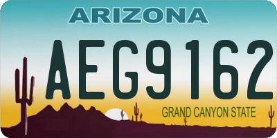 AZ license plate AEG9162
