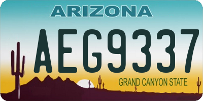 AZ license plate AEG9337