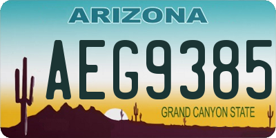 AZ license plate AEG9385