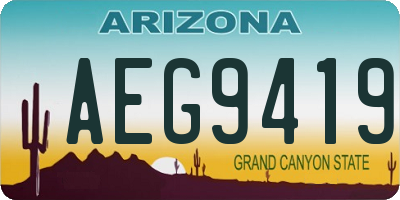 AZ license plate AEG9419
