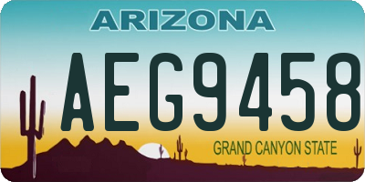 AZ license plate AEG9458