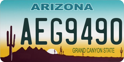 AZ license plate AEG9490