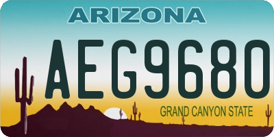 AZ license plate AEG9680